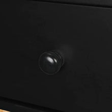 vidaXL 2X Massello di Pino Comodini Neri Set Comò Cassettiere Mobiletto Notte
