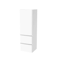 KZOAO, set di mobili da bagno, 5 pezzi, completamente premontati, bianco, con lavabo in ghisa minerale, mobiletto, specchio e 2 armadietti laterali