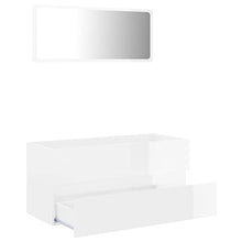 vidaXL Set Mobili da Bagno 2 pz Bianco Lucido in Truciolato