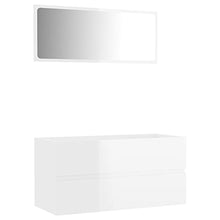 vidaXL Set Mobili da Bagno 2 pz Bianco Lucido in Legno Multistrato