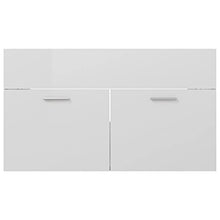 vidaXL Set Mobili da Bagno 2 pz Bianco Lucido in Truciolato