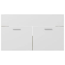 vidaXL Set Mobili da Bagno 2 pz Bianco e Rovere Sonoma in Truciolato