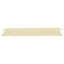 vidaXL Panca da Giardino con Cuscino Crema 150 cm in Legno di Teak