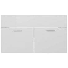 vidaXL Set Mobili da Bagno 2 pz Bianco Lucido in Truciolato