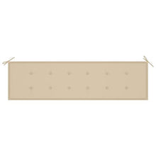 vidaXL Panca da Giardino con Cuscino Beige 175 cm in Legno di Teak