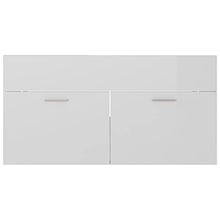 vidaXL Set Mobili da Bagno 2 pz Bianco Lucido in Truciolato
