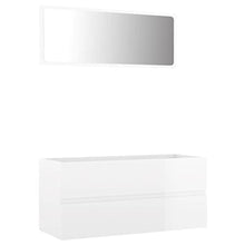 vidaXL Set Mobili da Bagno 2 pz Bianco Lucido in Truciolato