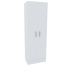 EGLEMTEK Alphabet Armadio Armadietto Multiuso A Colonna con 2 Ante e 8 Ripiani Ingresso Camera da Letto 59 x 37 x 180 Cm Colore Bianco