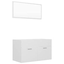 vidaXL Set Mobili da Bagno 2 pz Bianco in Legno Multistrato