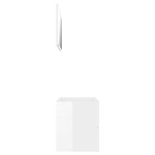vidaXL Set Mobili da Bagno 2 pz Bianco Lucido in Legno Multistrato
