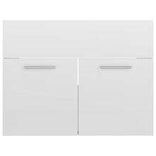vidaXL Set Mobili da Bagno 2 pz Bianco Lucido in Truciolato