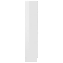 Festnight Libreria Bianco Lucido con 4 Ampi Scomparti e 2 Ante,Librerie per Soggiorno, Librerie per arredo Studio 82,5x30,5x150 cm in Truciolato