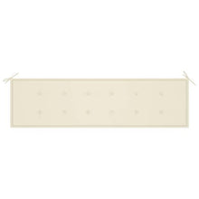 vidaXL Panca da Giardino con Cuscino Crema 175 cm in Legno di Teak