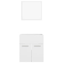 vidaXL Set Mobili da Bagno 2 pz Bianco Lucido in Truciolato
