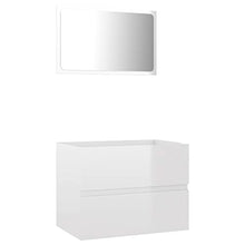 vidaXL Set Mobili da Bagno 2 pz Bianco Lucido in Truciolato