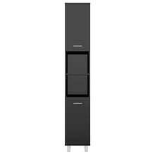 vidaXL Armadio da Bagno Nero Lucido 30x30x179 cm in Truciolato