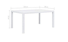Tomaino Tavolo e sedie da Giardino in plastica Simil Rattan (Bianco)