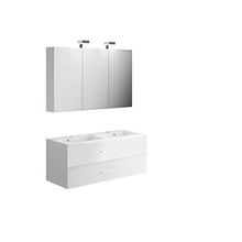Allibert Mobili da Bagno Set Sottopensile 120 cm Lavabo Armadietto a Specchio Pre-assemblati