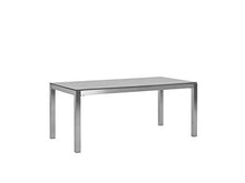 Beliani Set da Giardino Tavolo Simil Cemento 6 Sedie Tessuto Nero 180 x 90 cm GROSSETO
