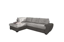 Germanvox Divano ad Angolo con Funzione Letto e Penisola Contenitore Sx, in Microfibra stampata Cat.1 Grigio scuro e Grigio chiaro L.244 P.172 H.88 cm - Arredi Casa