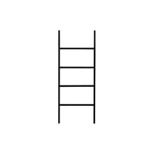 HOLZBRINK porta asciugamani appendiabiti porta asciugamani scala vintage, Elements 130x50 cm (alt x larg), nero, HLL-130-50-9005
