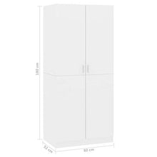 Tidyard Armadio Bianco Lucido 80x52x180 cm in Truciolato