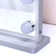 WONSTART specchio trucco con luci, Specchio per Il Trucco con 15 Pezzi di luci a LED da Tavolo o Specchio per Il Montaggio a Parete (42/51 Silver)