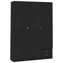 vidaXL Armadio a 3 Ante Nero 120x50x180 cm in Truciolato