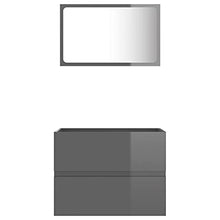 vidaXL Set Mobili da Bagno 2 pz Grigio in Truciolato