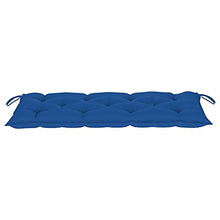 vidaXL Panca da Giardino con Cuscino Blu 240 cm in Massello di Teak