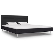 vidaXL Giroletto con Luci LED Imbottito Classico Elegante Telaio Letto Struttura in Metallo e Legno Gambe in Ferro Nero in Tessuto 160x200 cm