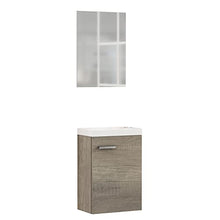 24010555 Baikal - Mobile con lavabo e Specchio Toilette, Legno di Rovere Grigio