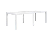 Tomaino 1 Tavolo allungabile + 8 sedie in plastica Simil Rattan (Bianco)