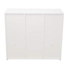 Comodino a tre ripiani a due lati, colore: bianco