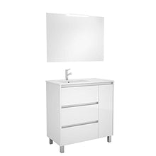 Salgar Arenys Set Mobile da Bagno, Truciolato, Bianco Lucido, Extra Grande