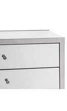 DENZZO - Cassettiera in legno argento e specchio Tiffany