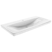 FACKELMANN - Set da 4 mobili da bagno Milano, da appendere, in ceramica, 100 cm e specchio da bagno a LED