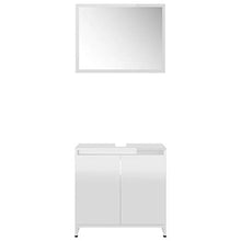 Tidyard Set Mobili da Bagno Bianco Lucido in Truciolato,Resistente e Stabile
