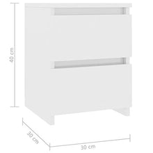 SKM Comodini 30x30x40 cm in Truciolato Minimalismo per Camera (Bianco Lucido, 2 PZ)