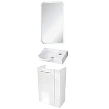 Fackelmann – Set di mobili da Bagno vadea Ospiti WC 3 Pezzi 45 cm Bianco con mobiletto da Bagno & Ceramica Bacino & LED Specchio Element