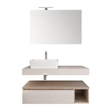 bonussi Mobile Bagno Sospeso 110 cm Lavabo Specchio e 1 Cassettone Ansel