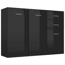 Sideboard Hochglanz-Schwarz 105x30x75 cm Spanplatte