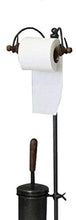 Keyhomestore Porta SCOPINO con Porta Rotolo per Bagno Nero