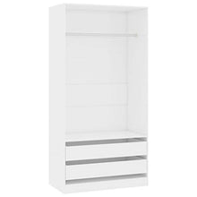 Tidyard Armadio Bianco Lucido 100x50x200 cm in Truciolato
