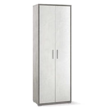 Sarmog Armadio Multiuso Alto Due Ante Cemento Bianco 71x41x h199 cm