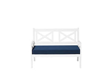 Beliani Panchina da Giardino Bianca con Cuscino Blu Baltic