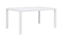Tomaino Tavolo e sedie da Giardino in plastica Simil Rattan (Bianco)