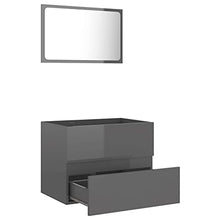 vidaXL Set Mobili da Bagno 2 pz Grigio in Truciolato