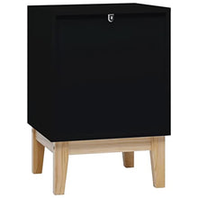 vidaXL Comodino Nero 40x40x61 cm in MDF e Rattan