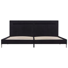 vidaXL Giroletto con Luci LED Imbottito Classico Elegante Telaio Letto Struttura in Metallo e Legno Gambe in Ferro Nero in Tessuto 160x200 cm